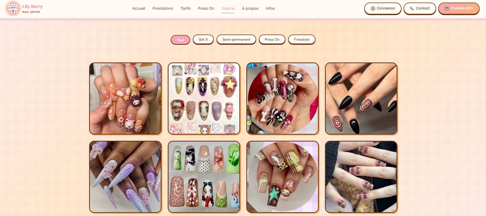 Lily Berry — Nail Artist · Nantes, projet web réalisé par Elevora