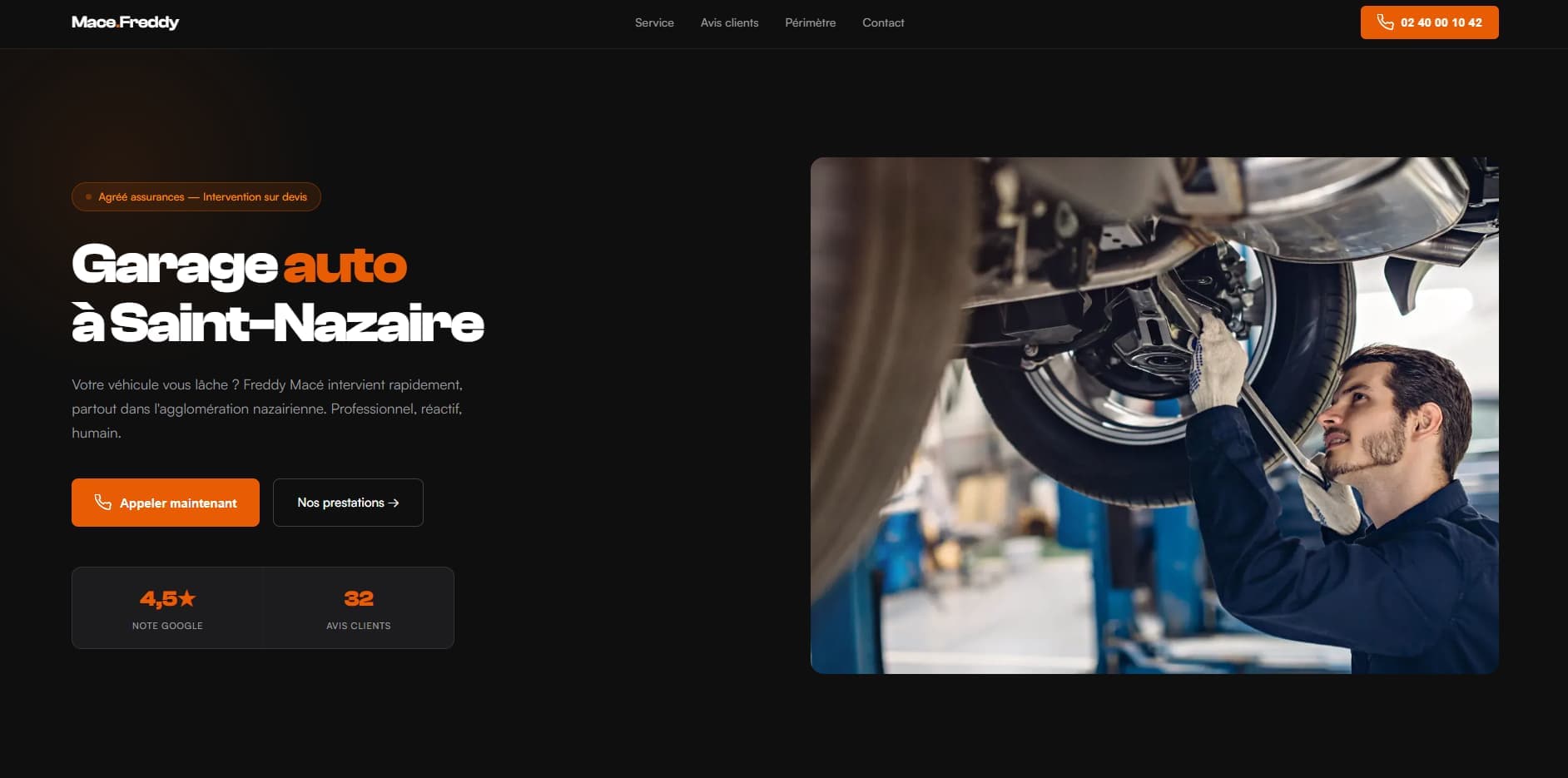 Garage Macé Freddy — Garage auto · Saint-Nazaire, projet web réalisé par Elevora